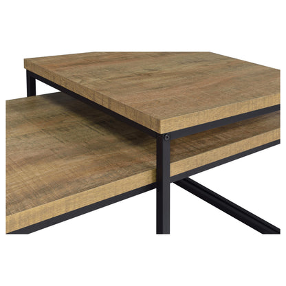 Straden 3-piece Engineered Wood Coffee Table Set Mango and Black