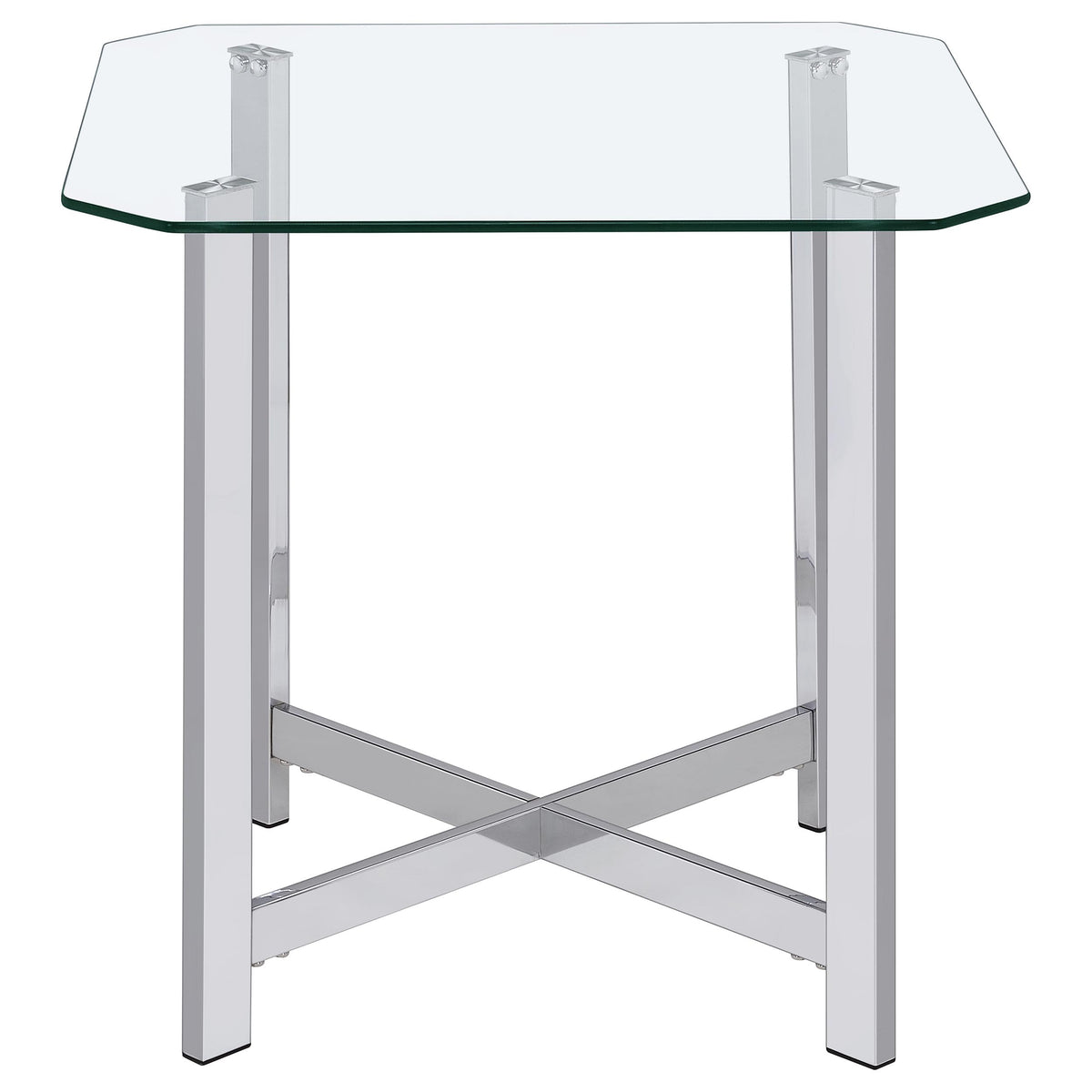 Cronin 3-piece Tempered Glass Top Coffee Table Set Chrome