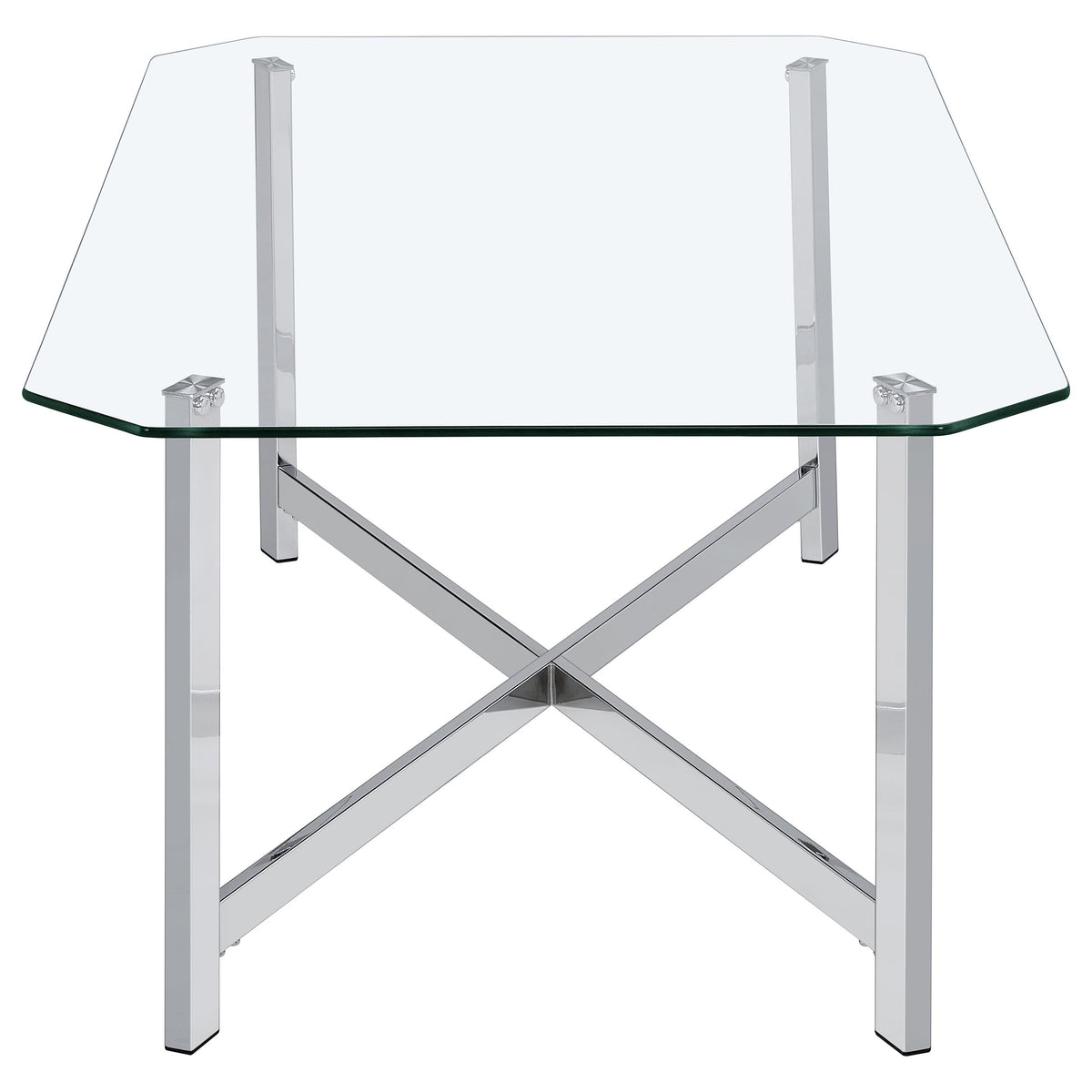 Cronin 3-piece Tempered Glass Top Coffee Table Set Chrome