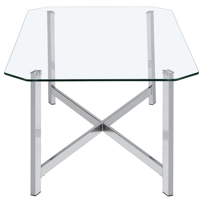 Cronin 3-piece Tempered Glass Top Coffee Table Set Chrome