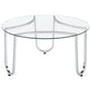 Beller 2-piece Round Tempered Glass Top Coffee Table Set Chrome