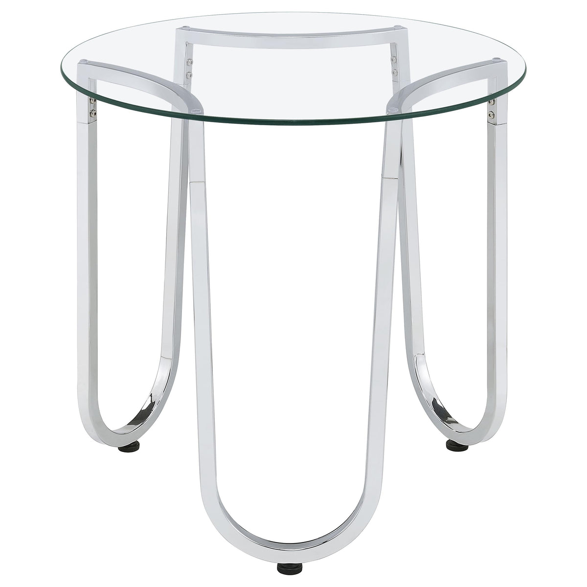 Beller 3-piece Round Tempered Glass Top Coffee Table Set Chrome