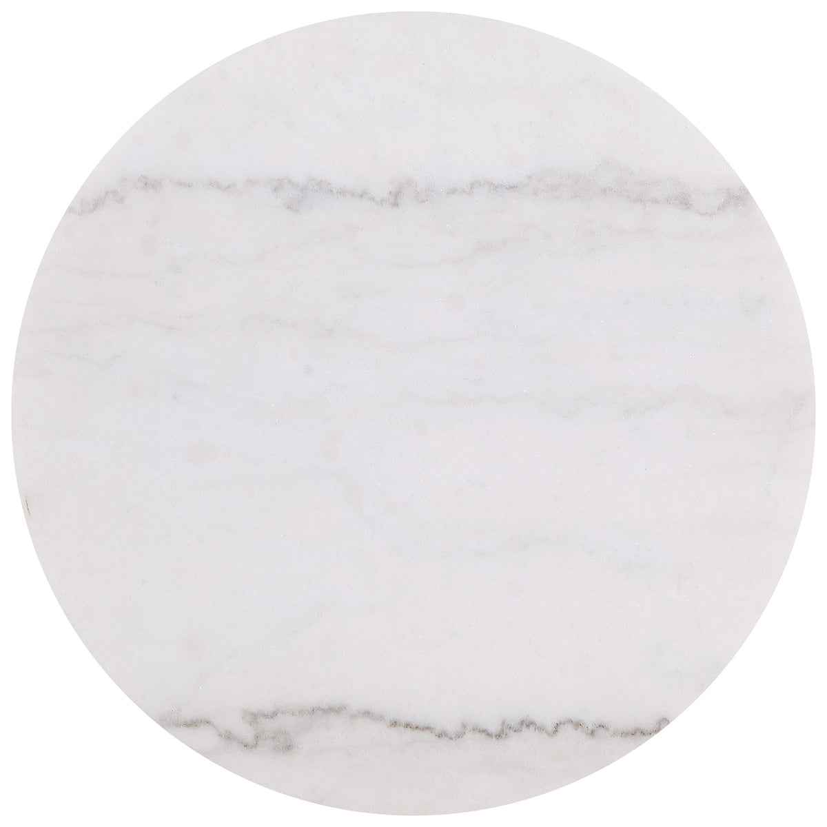 Jason Round White Marble Top Side End Table Greige