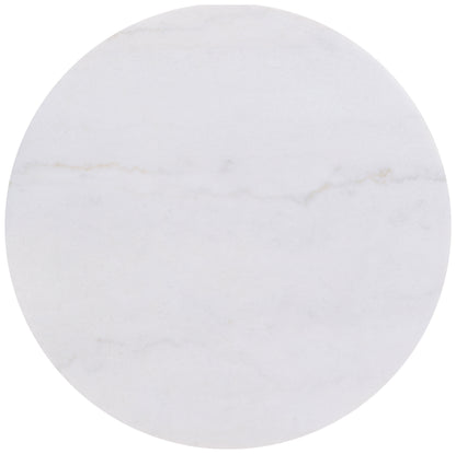 Jason 2-piece Round White Marble Coffee Table Set Honey Brown