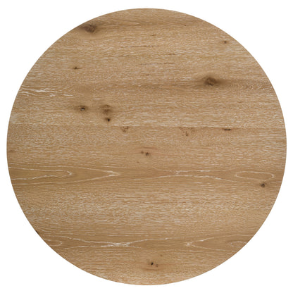 Kessler 2-piece Round Sculptural Wood Coffee Table Set Light Oak