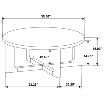 Kessler Round Sculptural Wood Coffee Table Brown