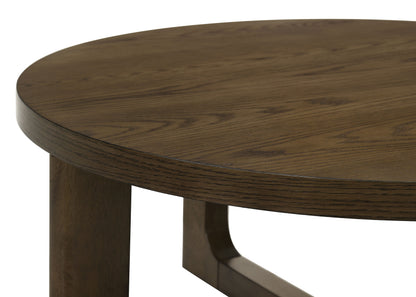 Kessler 3-piece Round Sculptural Wood Coffee Table Set Brown