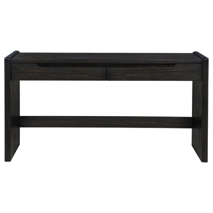 Leandro 2-drawer Home Office Writing Desk Burnished Black