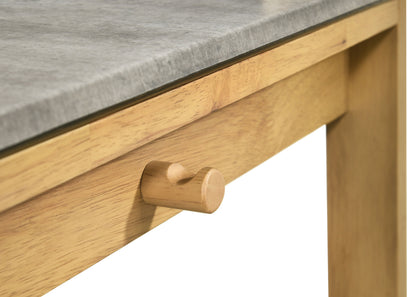 Besler 47-inch SmartTop™ Writing Desk with Shelf Cement and Natural