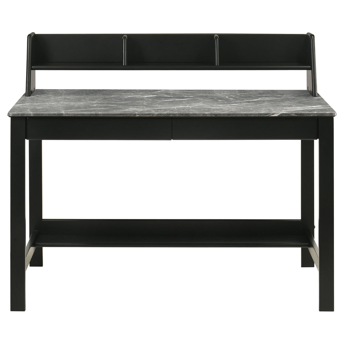 Besler 47-inch SmartTop™ Writing Desk with Shelf Grey Stone and Black