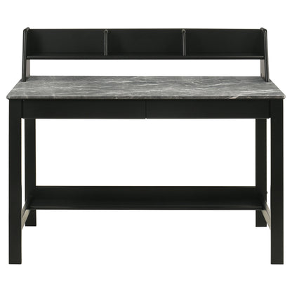 Besler 47-inch SmartTop™ Writing Desk with Shelf Grey Stone and Black