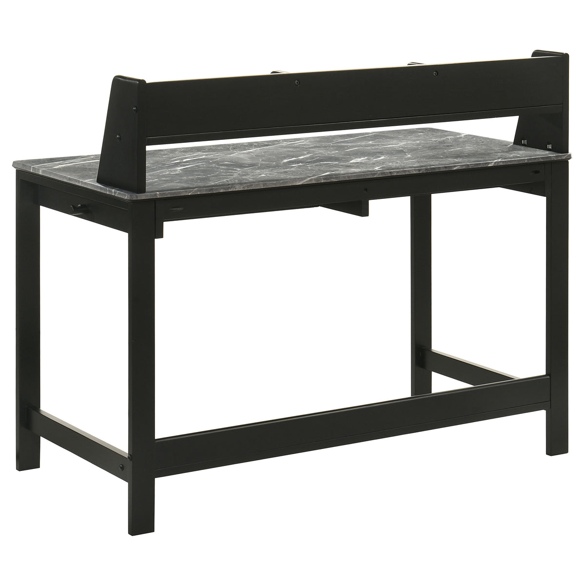 Besler 47-inch SmartTop™ Writing Desk with Shelf Grey Stone and Black