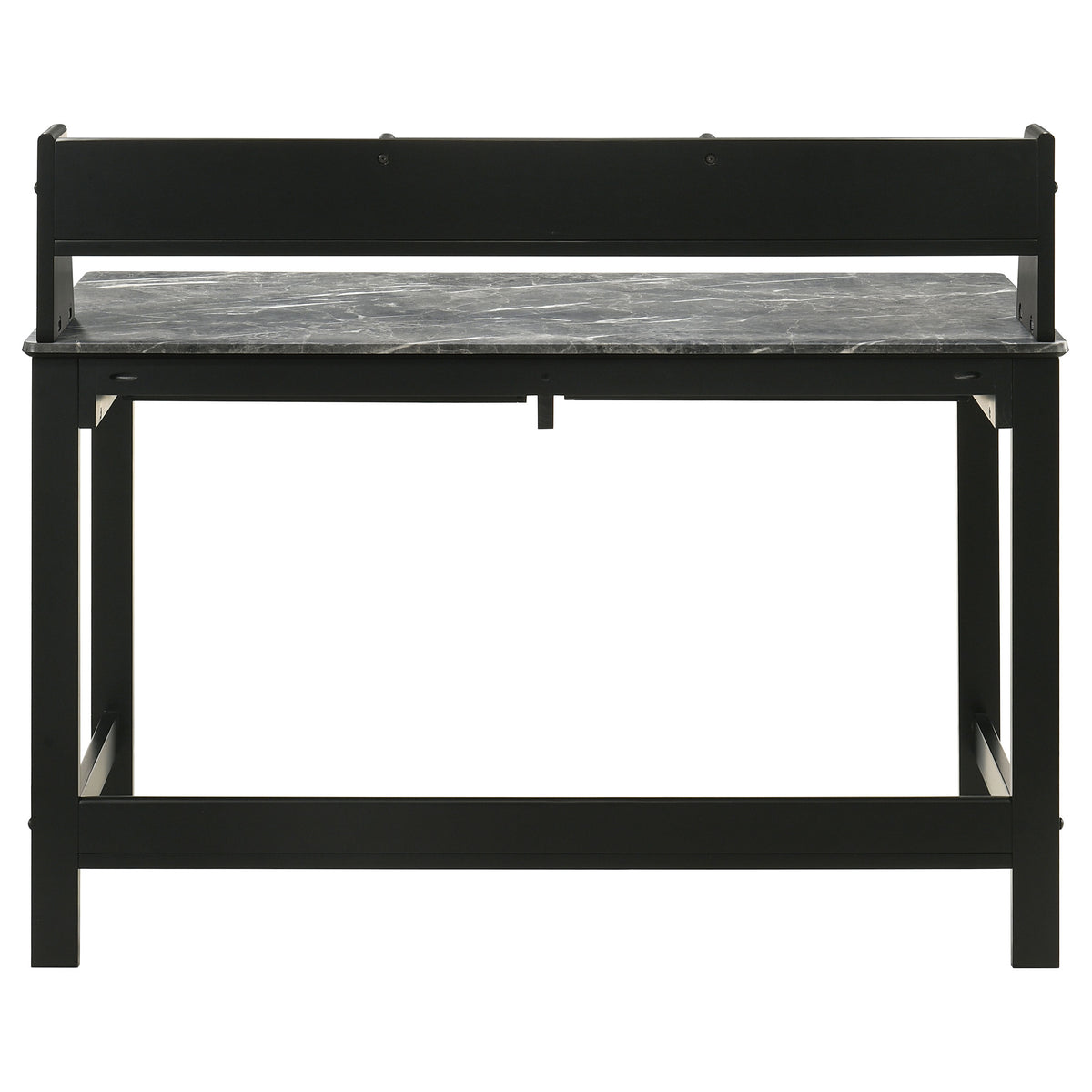 Besler 47-inch SmartTop™ Writing Desk with Shelf Grey Stone and Black