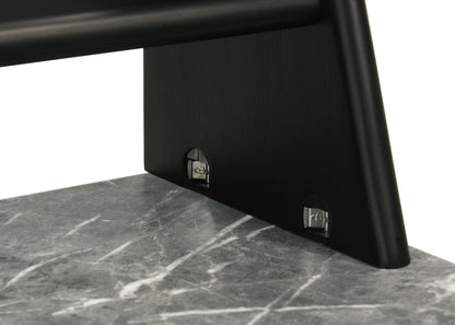 Besler 47-inch SmartTop™ Writing Desk with Shelf Grey Stone and Black