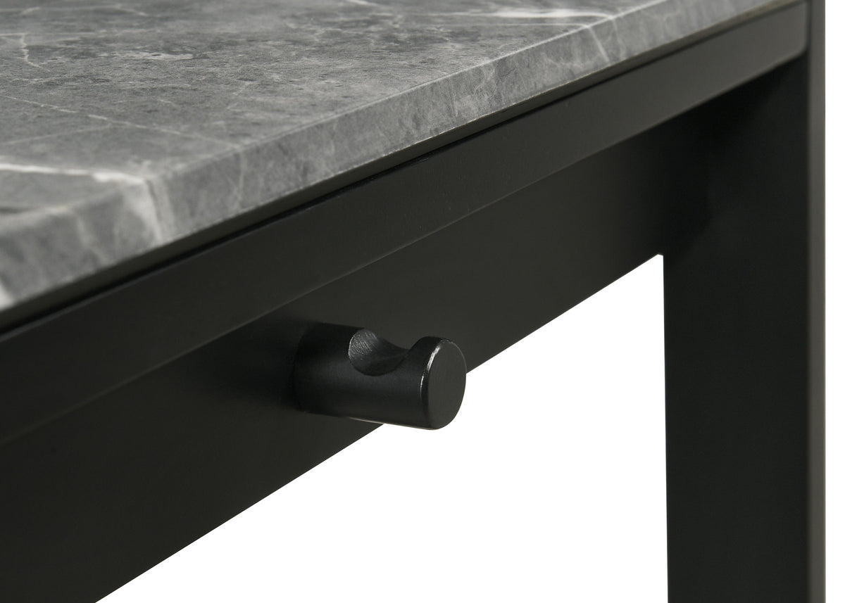 Besler 47-inch SmartTop™ Writing Desk with Shelf Grey Stone and Black