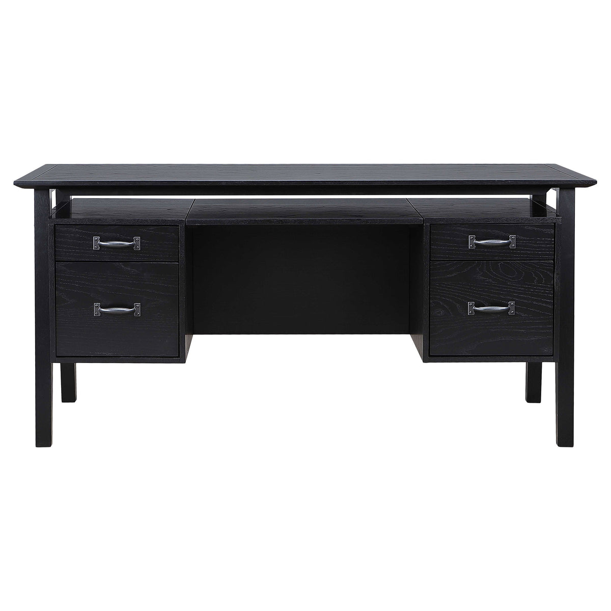 Goodson 64-inch 4-Drawer Double Pedestal Desk Black