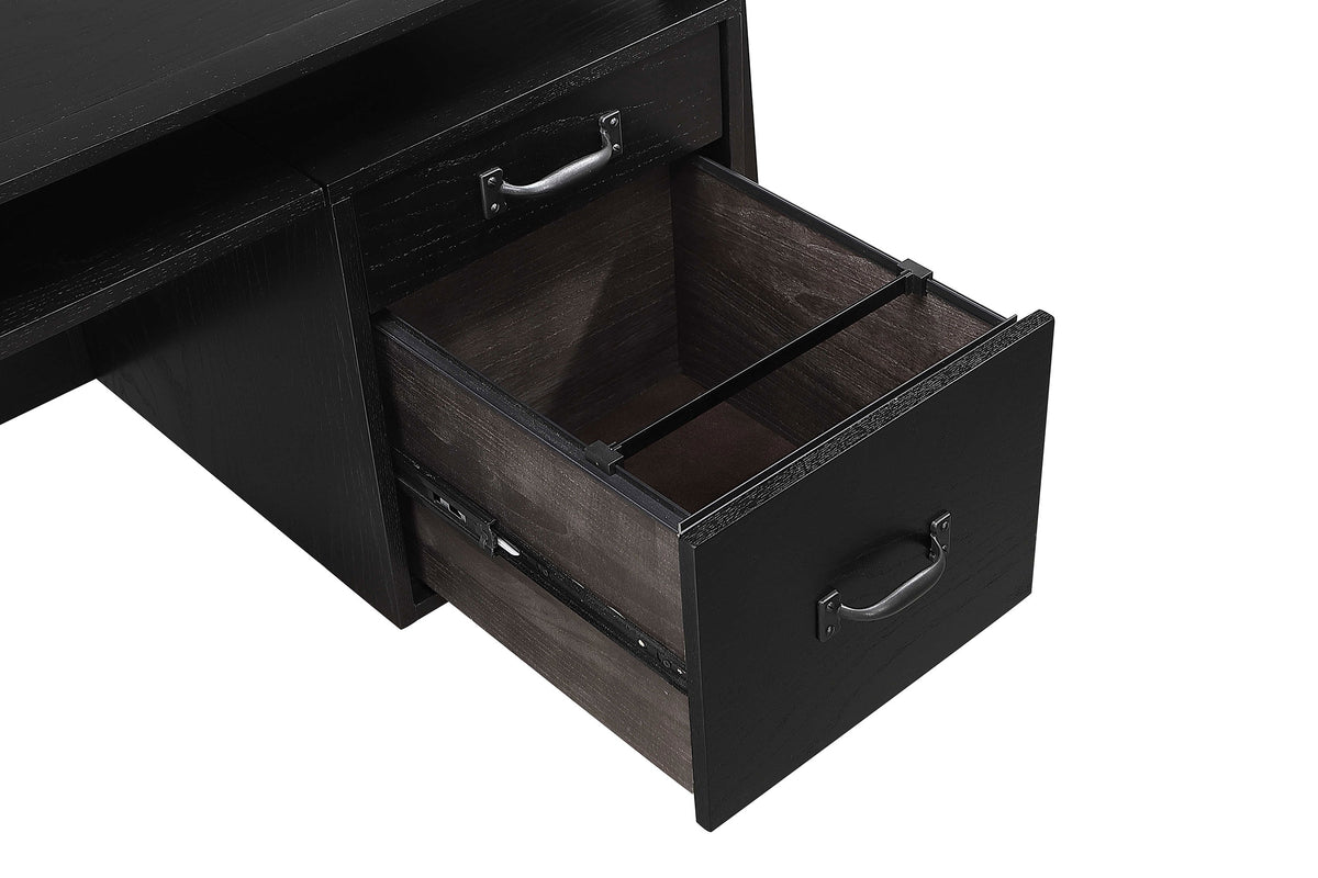 Goodson 64-inch 4-Drawer Double Pedestal Desk Black