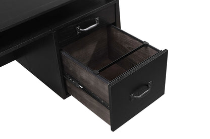 Goodson 64-inch 4-Drawer Double Pedestal Desk Black