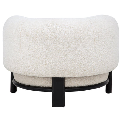 Lawler Upholstered Barrel Back Accent Chair Ivory and Black