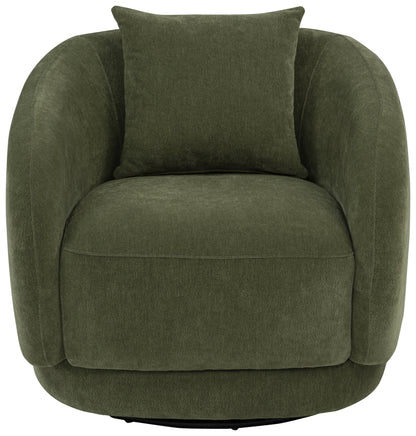 Arnaud Chenille Upholstered Swivel Accent Chair Green
