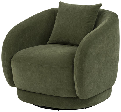 Arnaud Chenille Upholstered Swivel Accent Chair Green