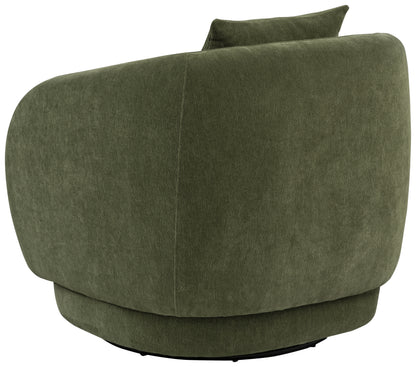 Arnaud Chenille Upholstered Swivel Accent Chair Green
