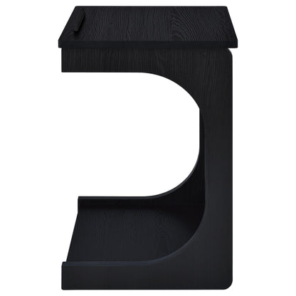Ralston C-Shaped Lift-Top Sofa Side Table With Casters Black