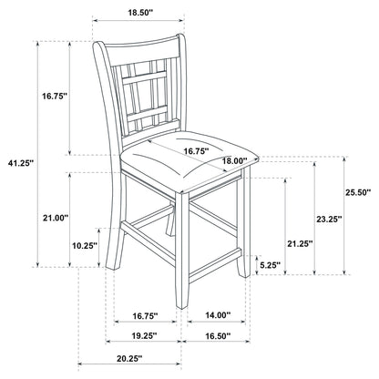 Lavon Wood Counter Height Dining Chair Linen and Light Oak (Set of 2)