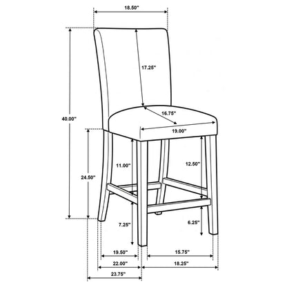 Paxton Upholstered Counter Height Dining Chair Grey (Set of 2)