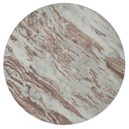 Jenna 35-inch Round Marble Top Cocktail Coffee Table Brown
