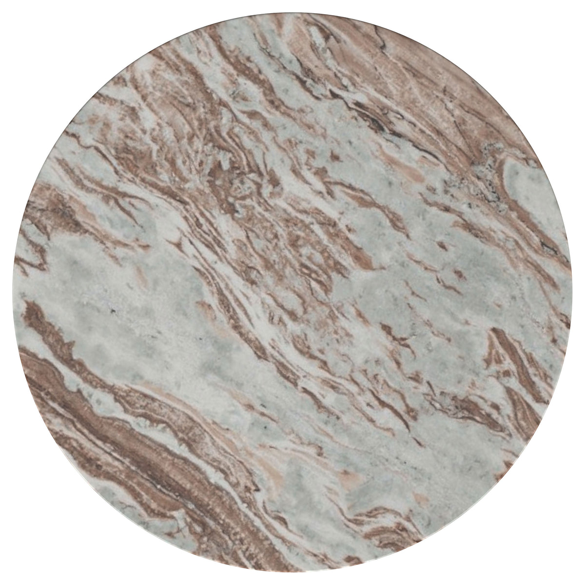 Jenna 3-piece Round Marble Top Coffee Table Set Brown