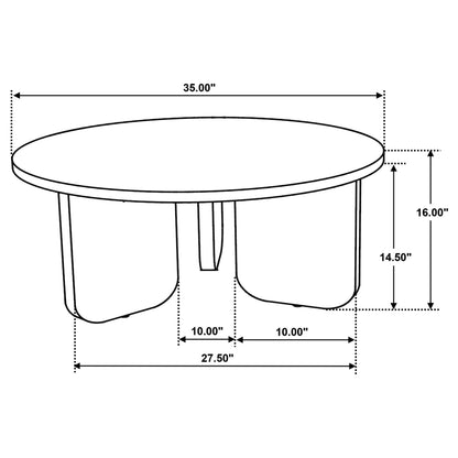 Jenna 3-piece Round Marble Top Coffee Table Set Brown
