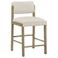 Kehoe Upholstered Counter Height Chair Cream and Natural Oak (Set of 2)