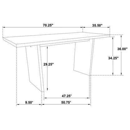 Decker 7-piece 70-inch Counter Height Dining Set Black and Natural Oak