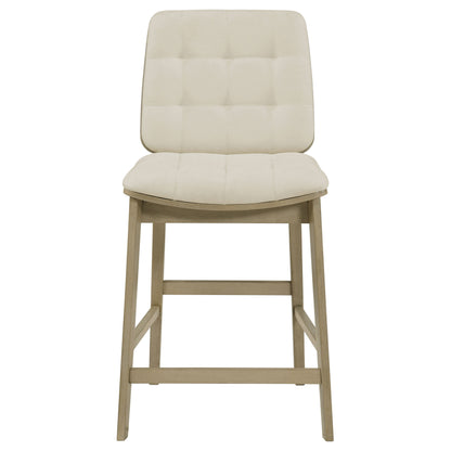 Redbridge Upholstered Counter Chair Cream and Natural Oak (Set of 2)