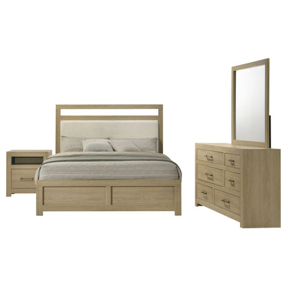 Hendricks 4-piece Eastern King Bedroom Set Light Oak