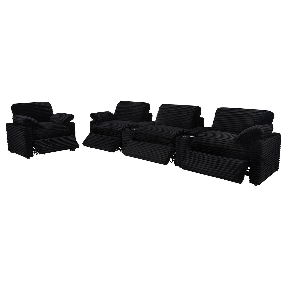 Collins Upholstered Power Recliner Chair Black