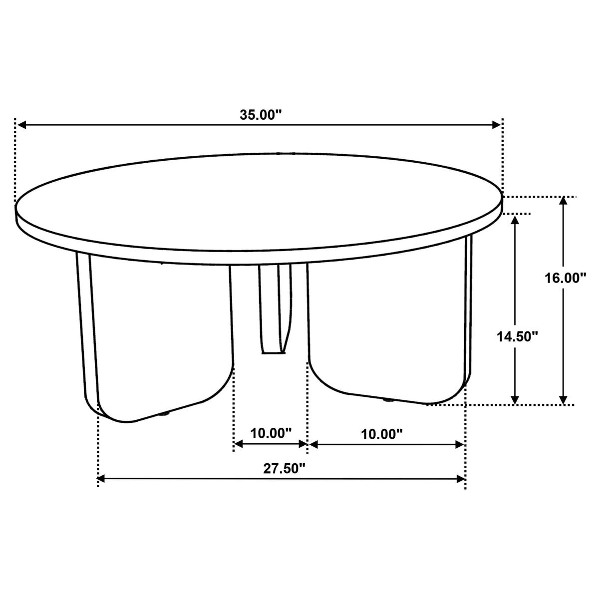 Jenna 3-piece Round Marble Top Coffee Table Set Brown