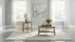 Bradley Round SmartTop End Side Table Grey and Natural