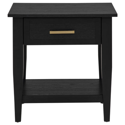 Lindenton 1-drawer Wood Occasional Side End Table Black