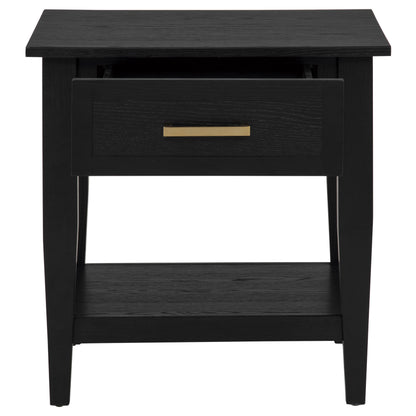 Lindenton 1-drawer Wood Occasional Side End Table Black