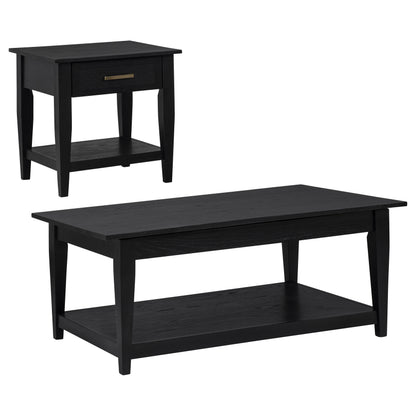 Lindenton 2-piece Wood Lift-Top Coffee and End Table Set Black