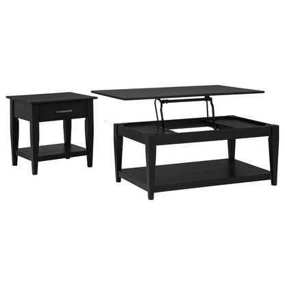 Lindenton 2-piece Wood Lift-Top Coffee and End Table Set Black