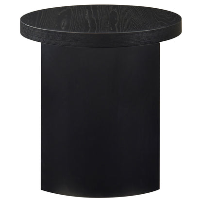 Sweeney 24-inch Round Wood Occasional Side End Table Black