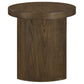 Sweeney 24-inch Round Wood Occasional Side End Table Dark Walnut