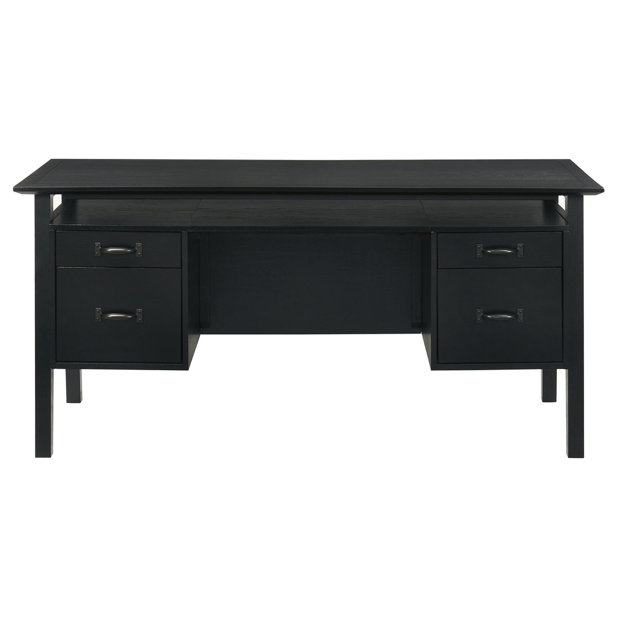 Goodson 64-inch 4-Drawer Double Pedestal Desk Black