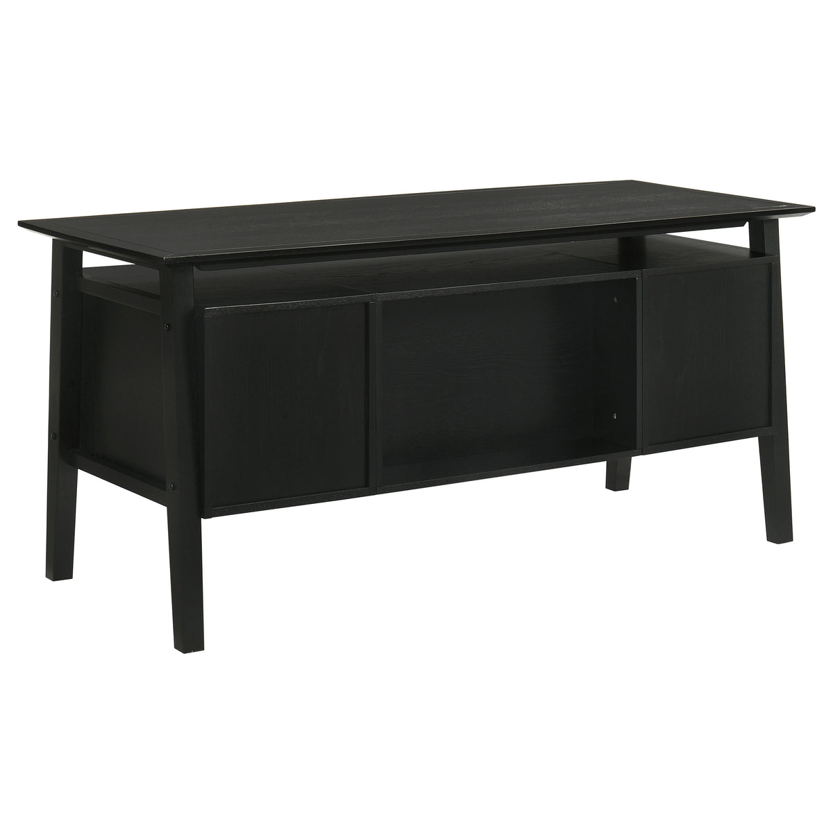 Goodson 64-inch 4-Drawer Double Pedestal Desk Black