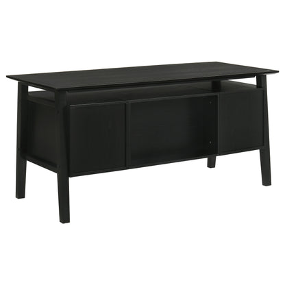 Goodson 64-inch 4-Drawer Double Pedestal Desk Black
