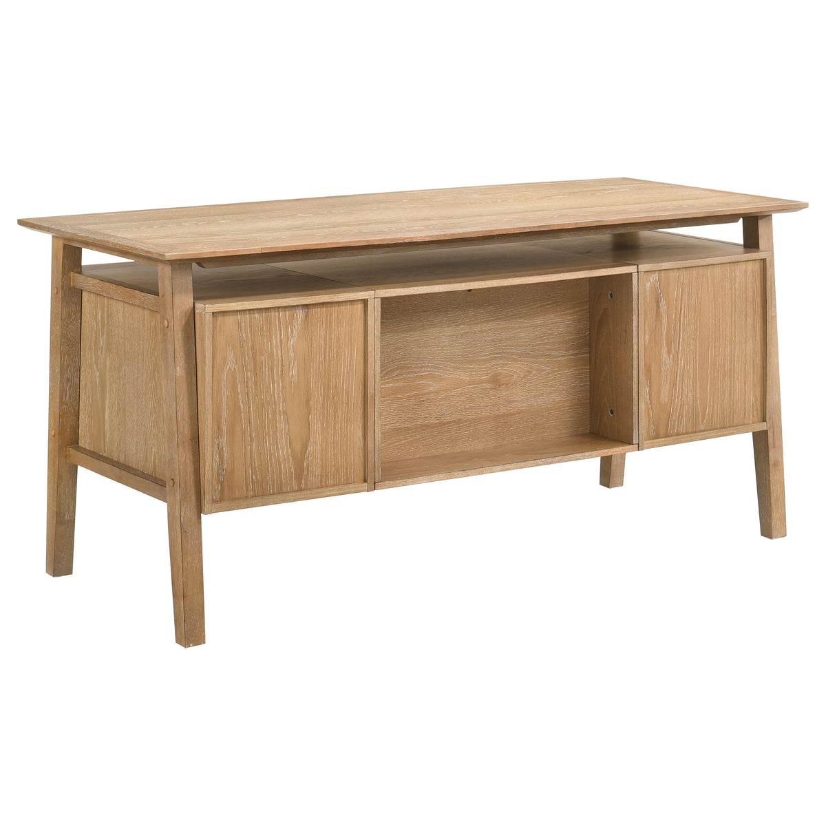 Goodson 64-inch 4-Drawer Double Pedestal Desk Distressed Light Brown