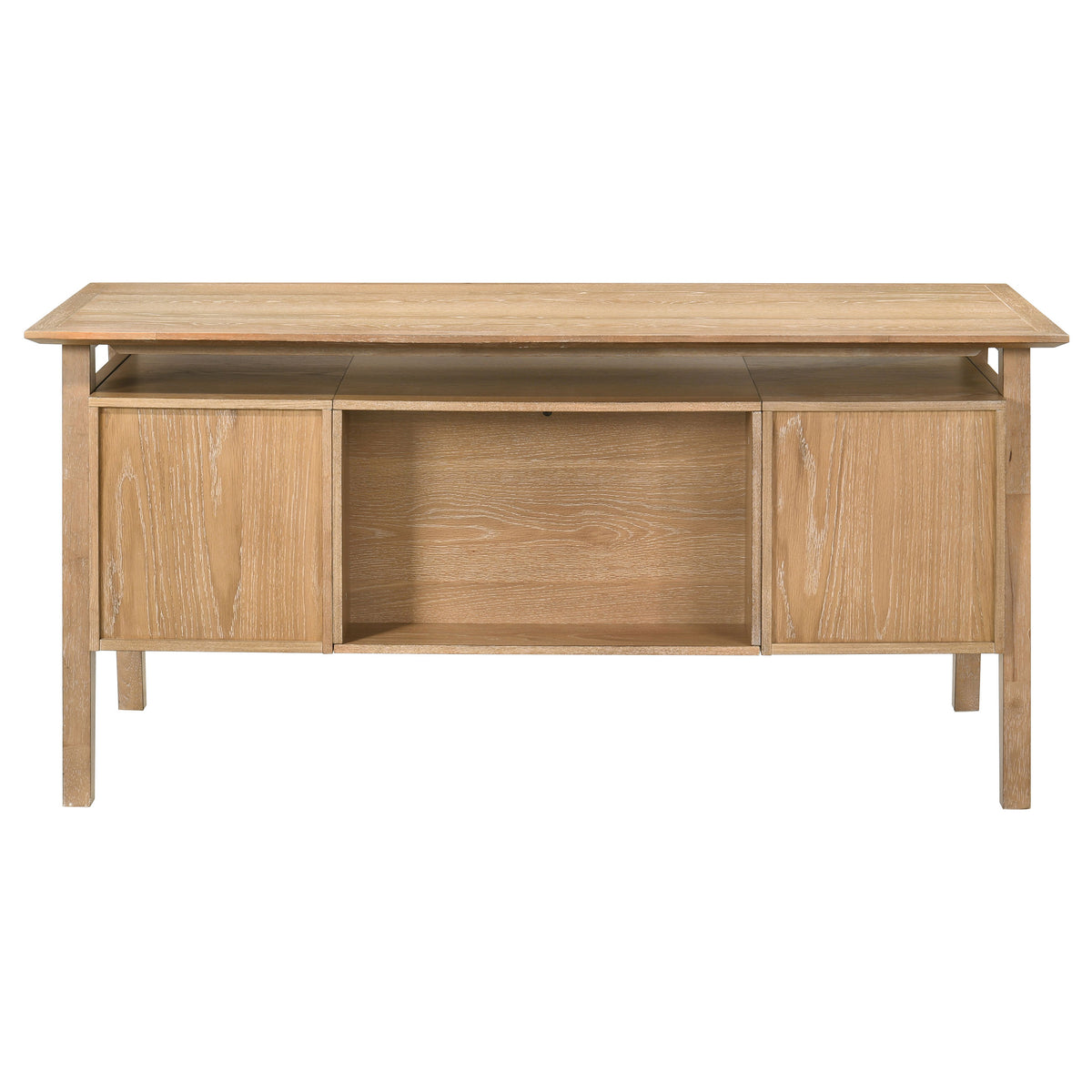 Goodson 64-inch 4-Drawer Double Pedestal Desk Distressed Light Brown